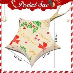 24 Pieces Christmas Tree Ornament Star Boxes Xmas Five Pointed Star Candy Boxes